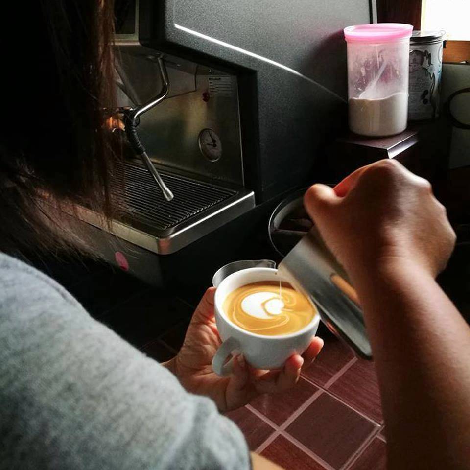Latte art Lan Ban Kik Cafe Thailand